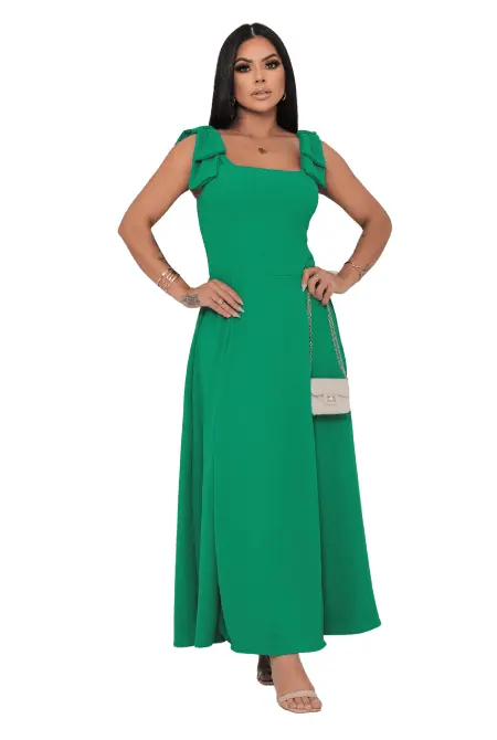 Vestido Longo com Alça Dupla