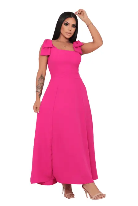 Vestido Longo com Alça Dupla