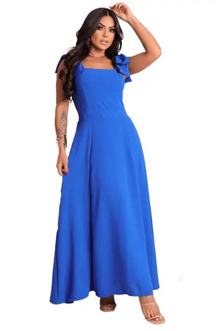 Vestido Longo com Alça Dupla